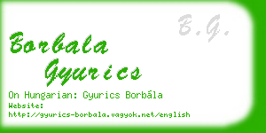 borbala gyurics business card