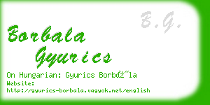 borbala gyurics business card